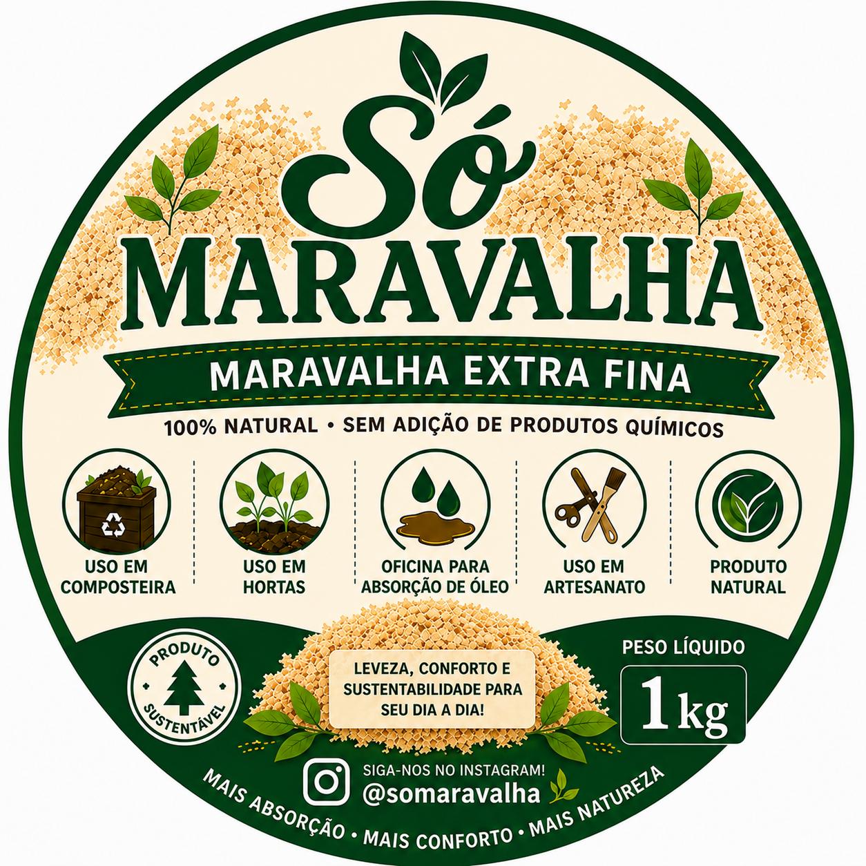 Só Maravalha Extra Fina — 1kg multiuso